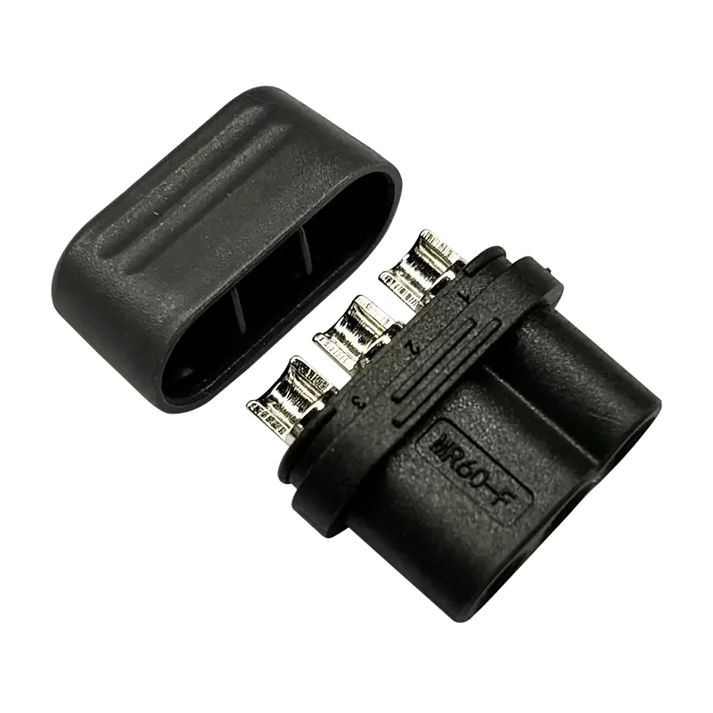 MR three-pin wire connector – male and female-black